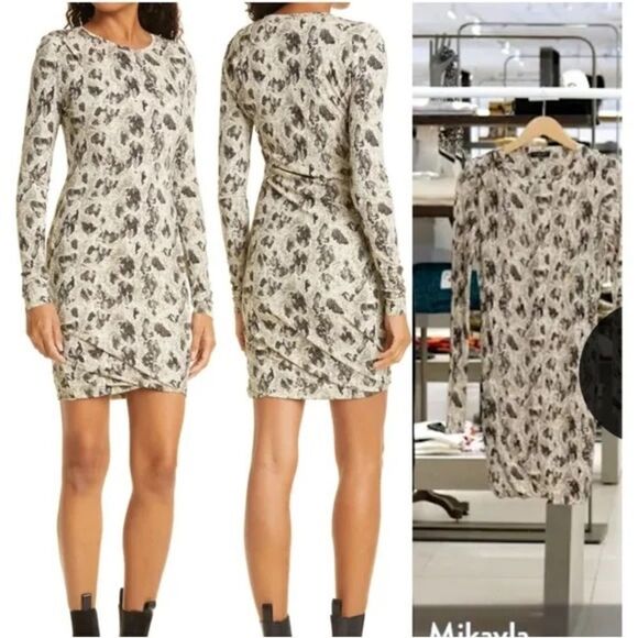 Revolve NWT Rag & Bone Tan Snakeskin Poppy Draped Mini Dress Size XS - Picture 1 of 6